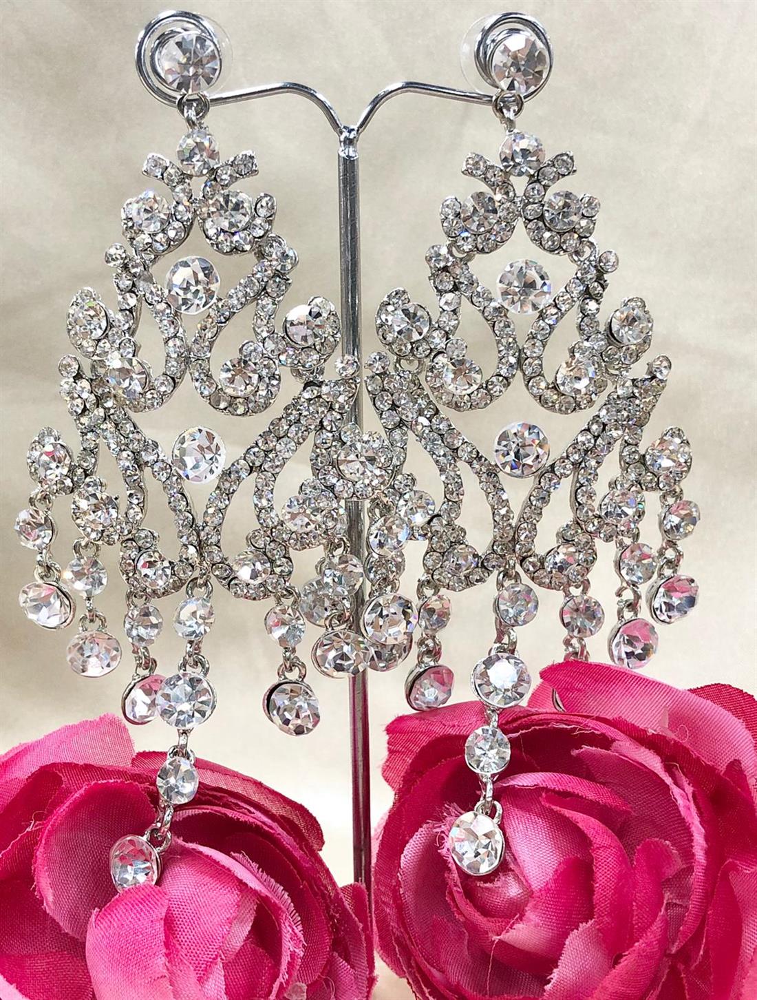 Silver Crystal Diamonte Earrings