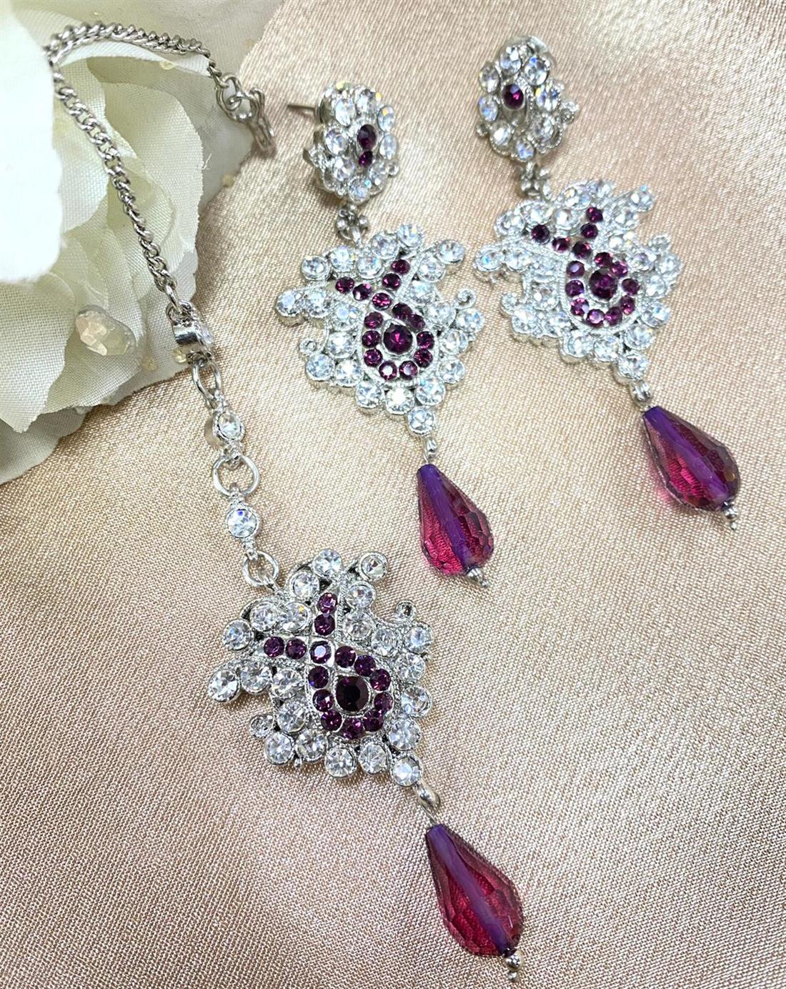 Silver & Purple Earrings