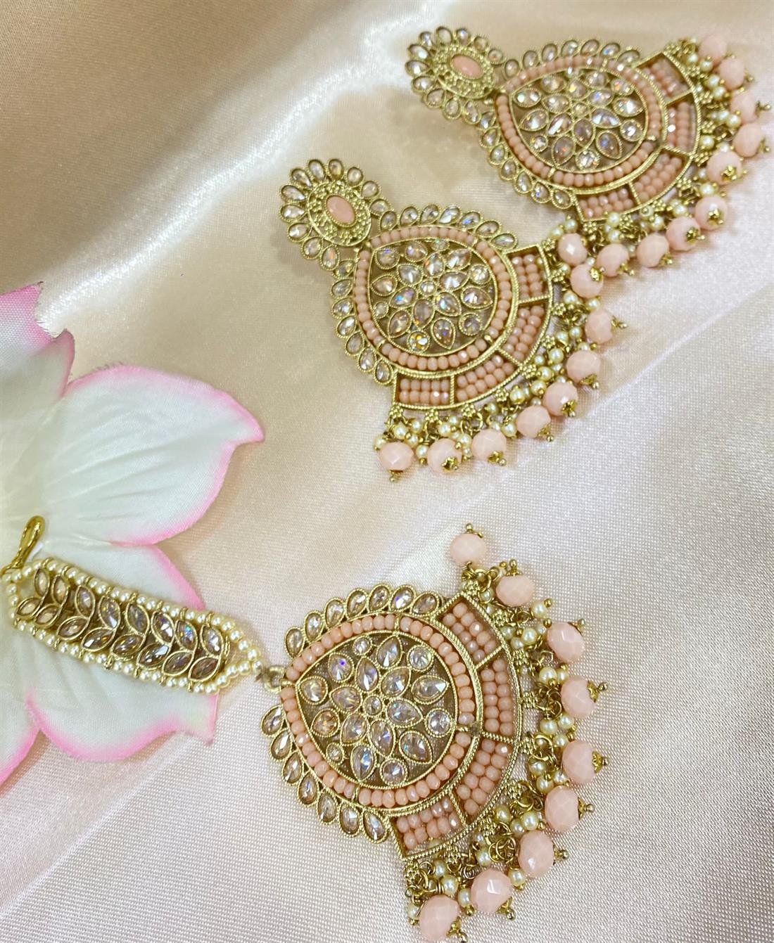 Peach & Gold Earrings