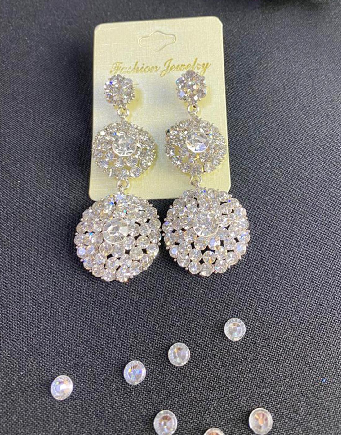 Silver Crystal Diamonte Earrings