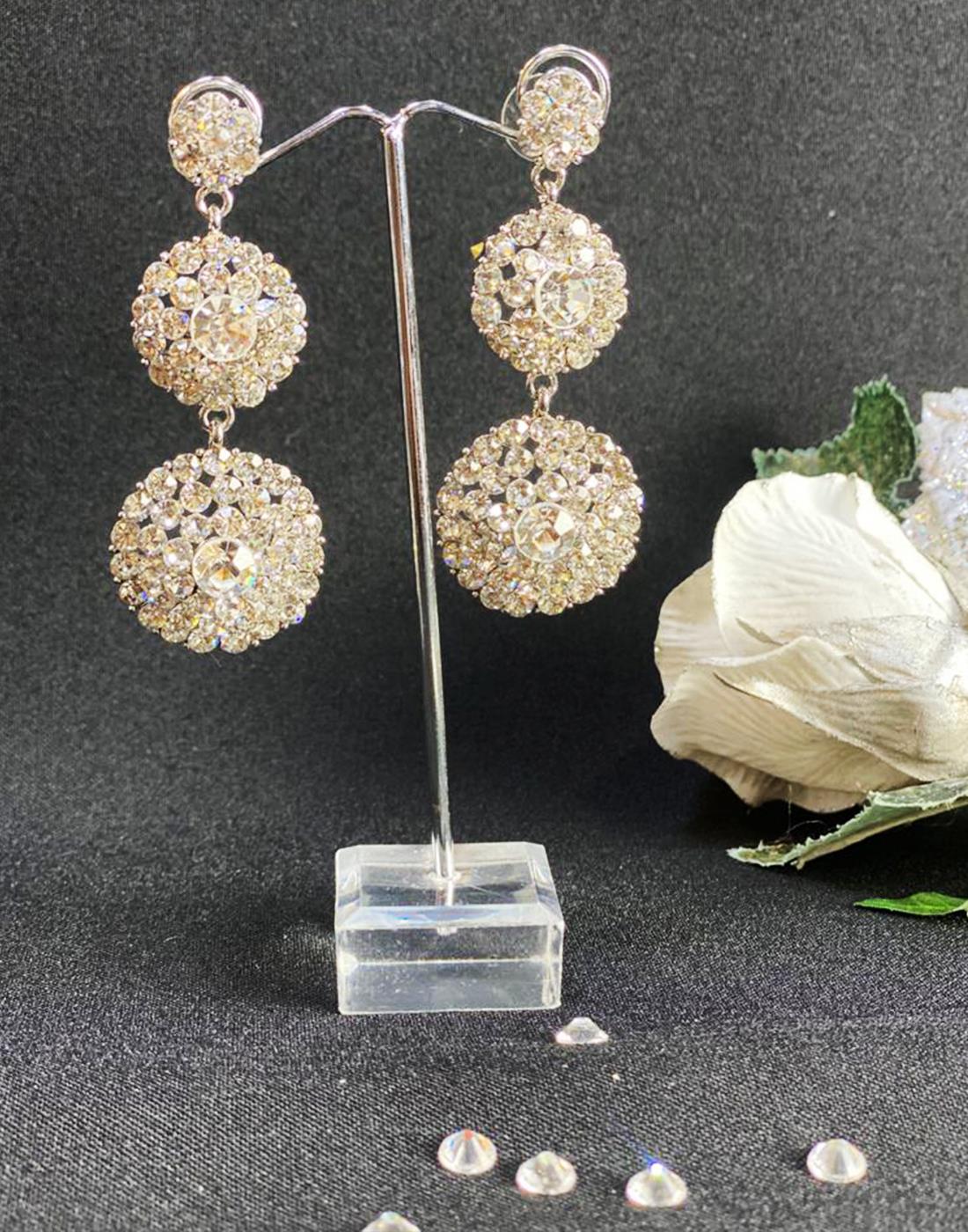 Silver Crystal Diamonte Earrings