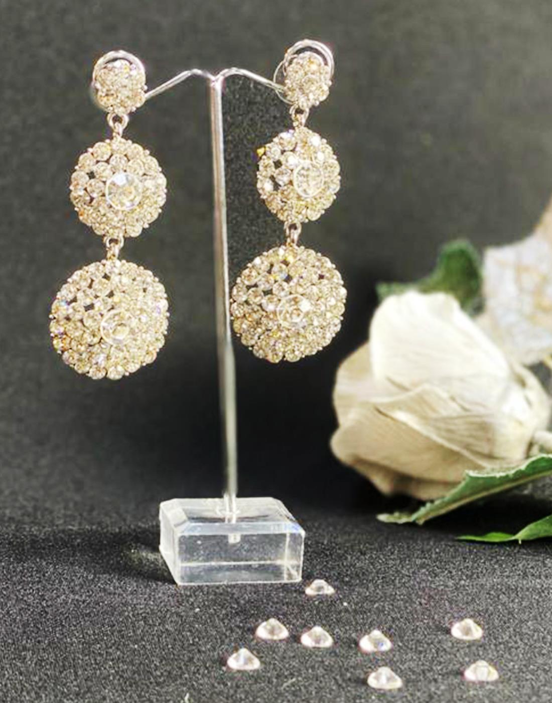 Silver Crystal Diamonte Earrings