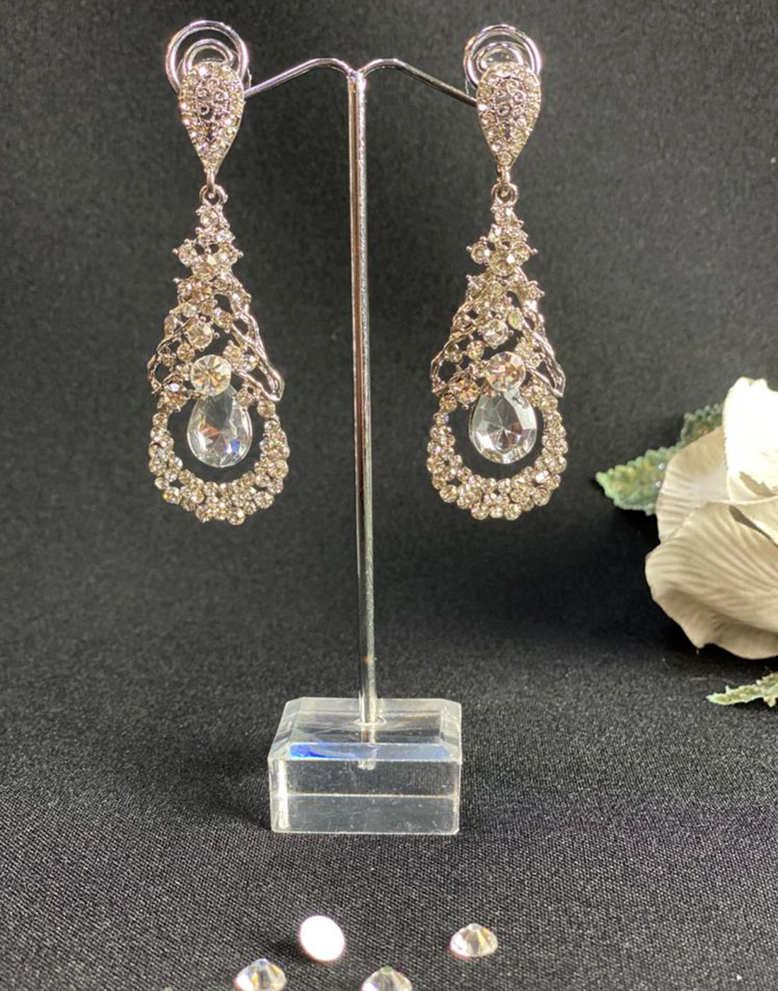 Silver Crystal Diamonte Earrings
