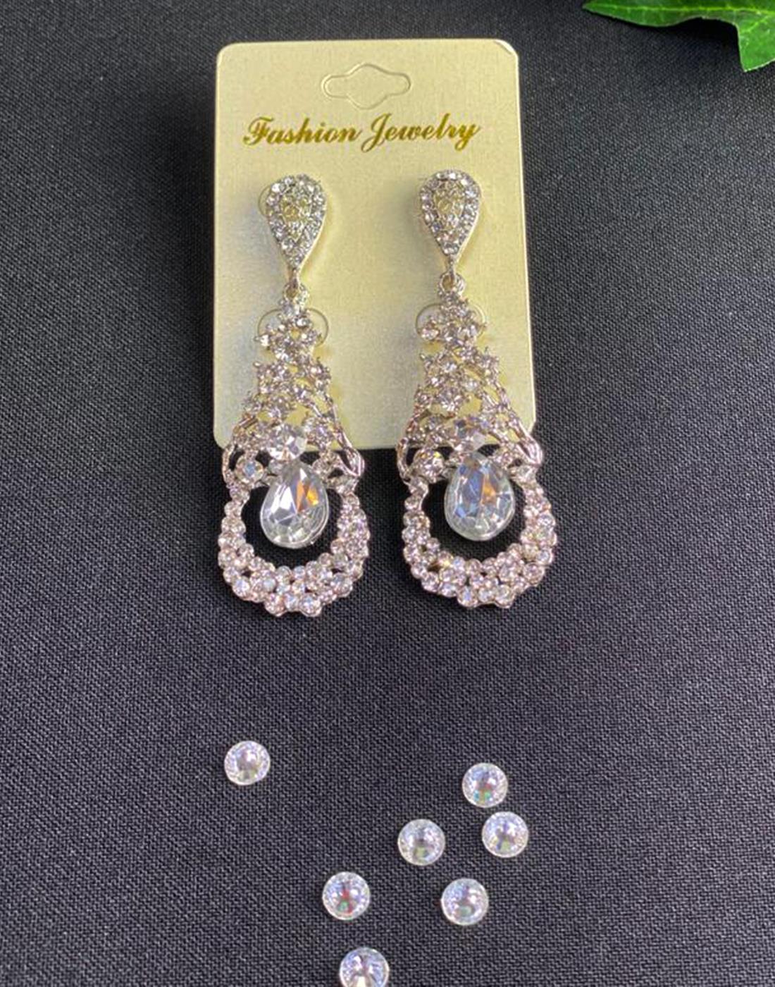 Silver Crystal Diamonte Earrings