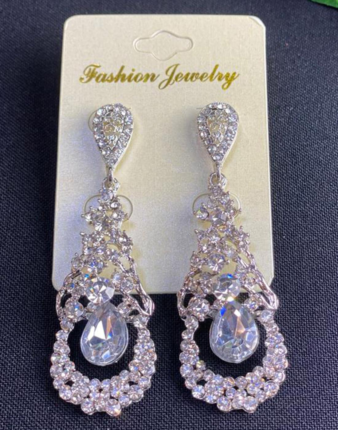 Silver Crystal Diamonte Earrings