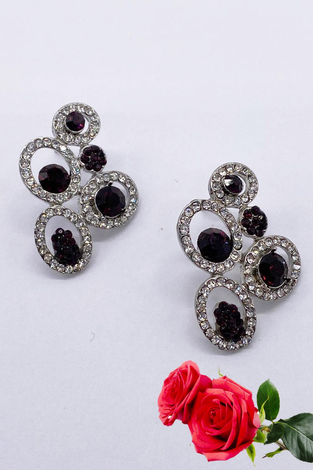 Silver & Purple Earrings