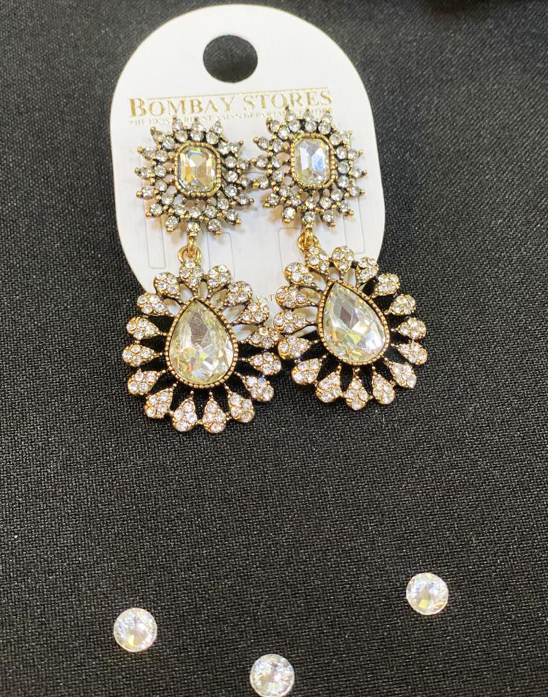CRY & GO Silver/Gold Crystal Diamonte Earrings