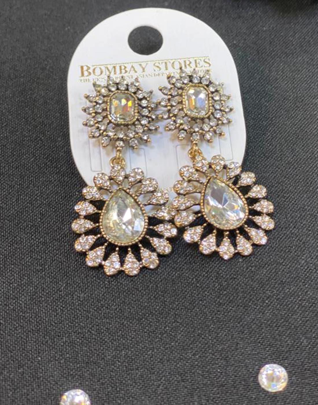 CRY & GO Silver/Gold Crystal Diamonte Earrings