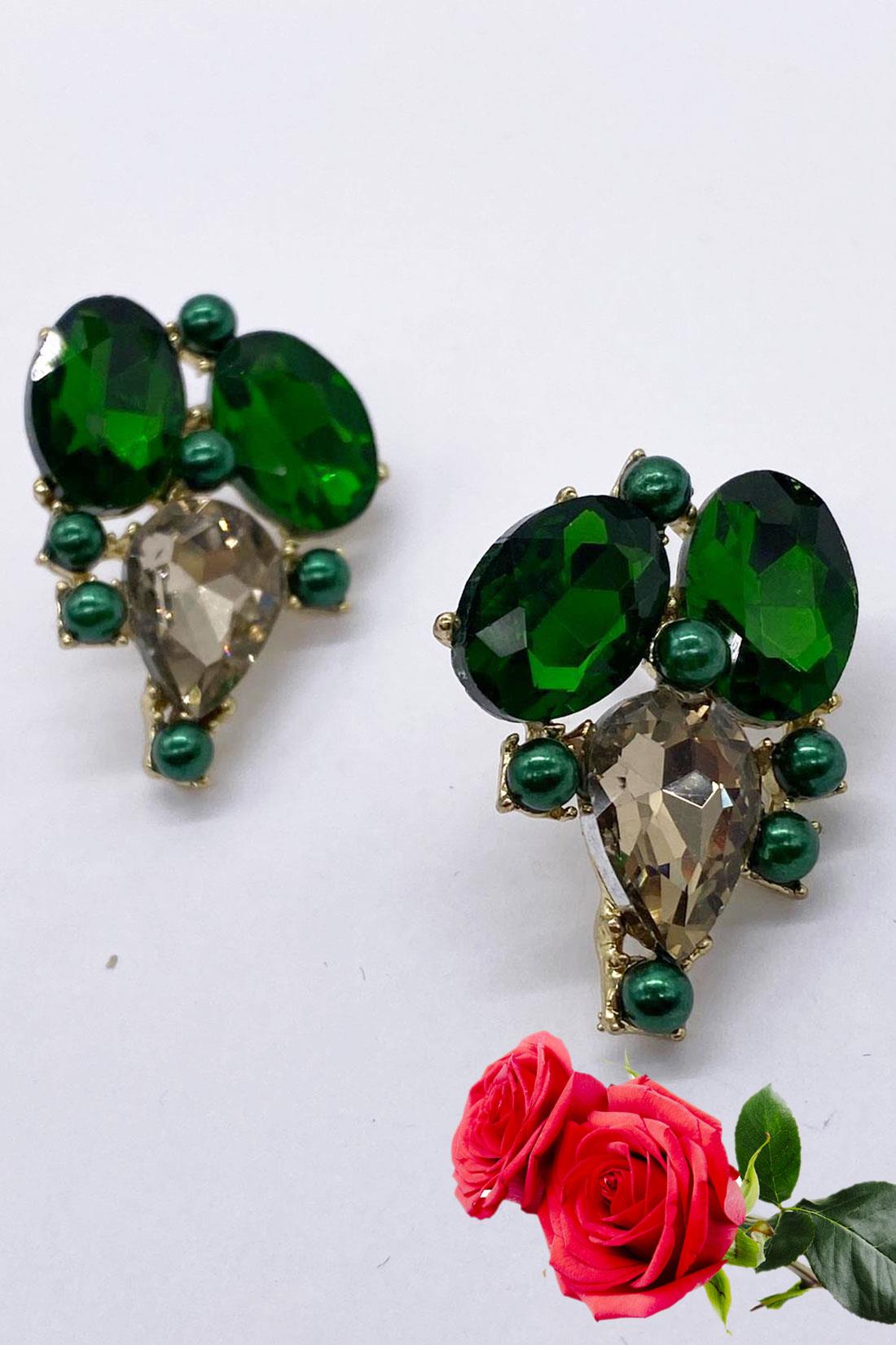 Green & Gold Earrings