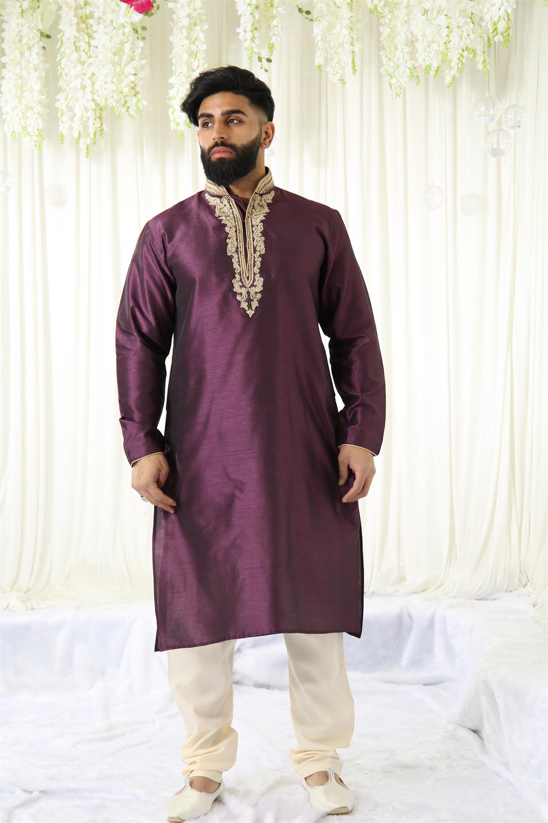 Light gold Kurta Pajama Cotton