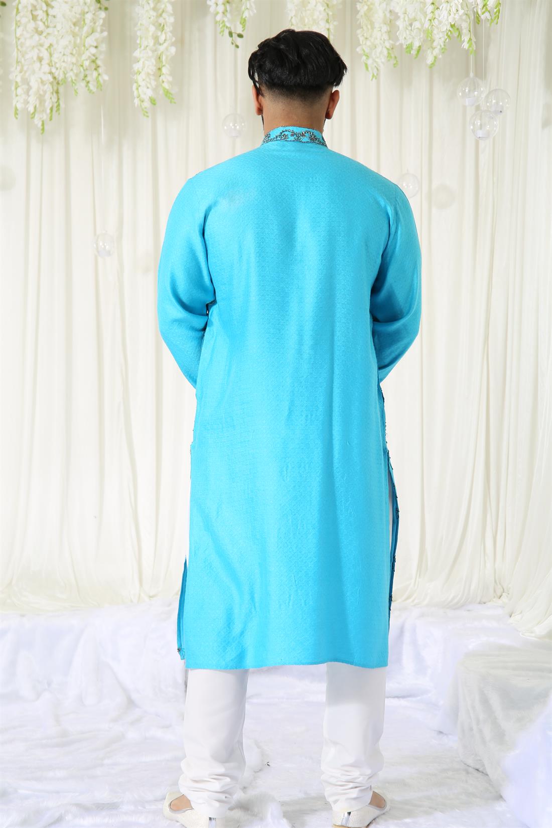 Sky Blue Mens Kurta Pajama