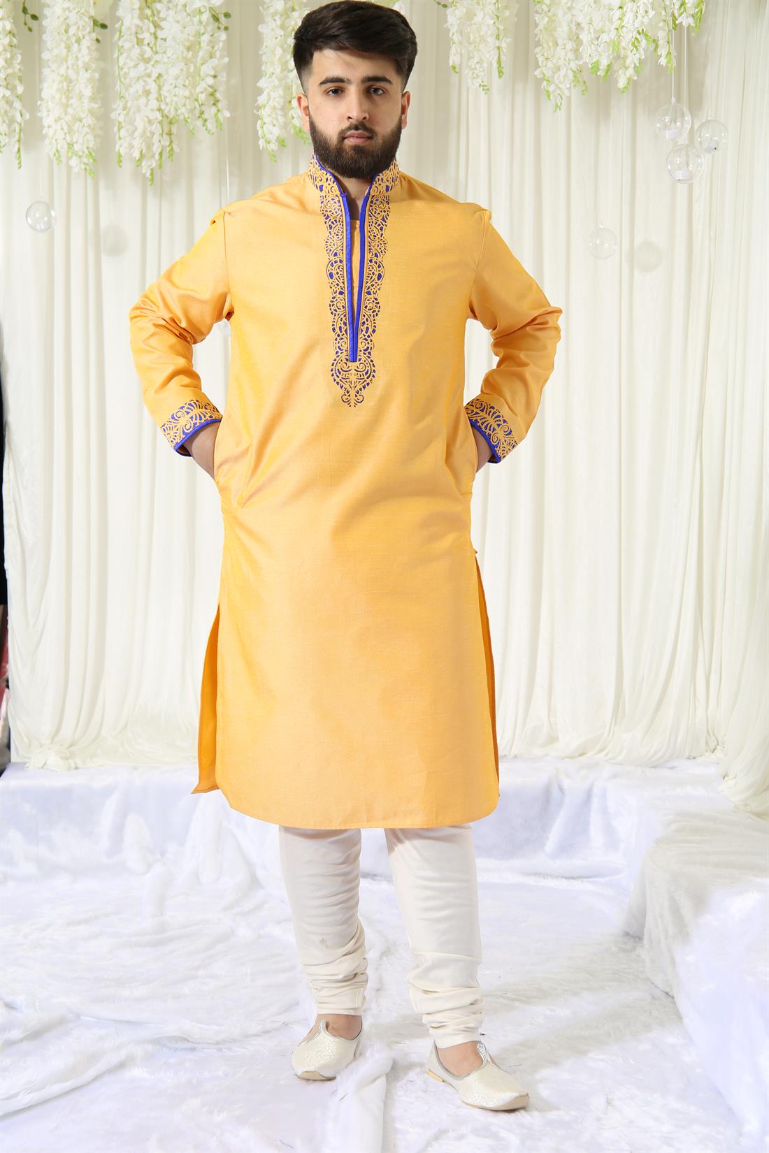 Yellow Mens Kurta Pajama
