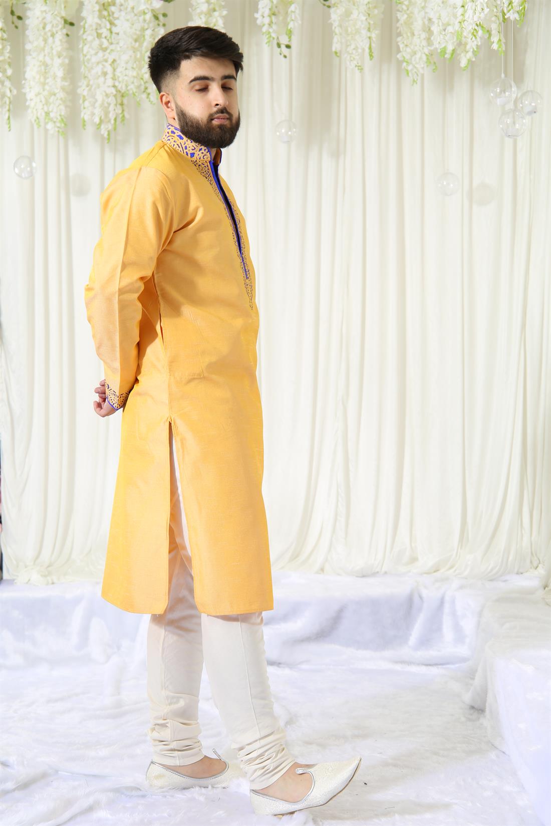 Yellow Mens Kurta Pajama