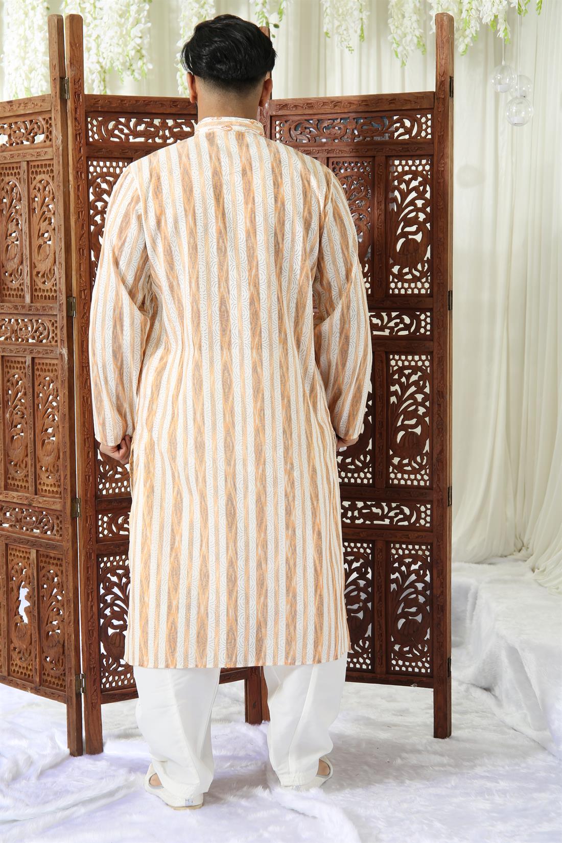 Multicolour Coloured Muticolour Kurta with Off White Shalwar.