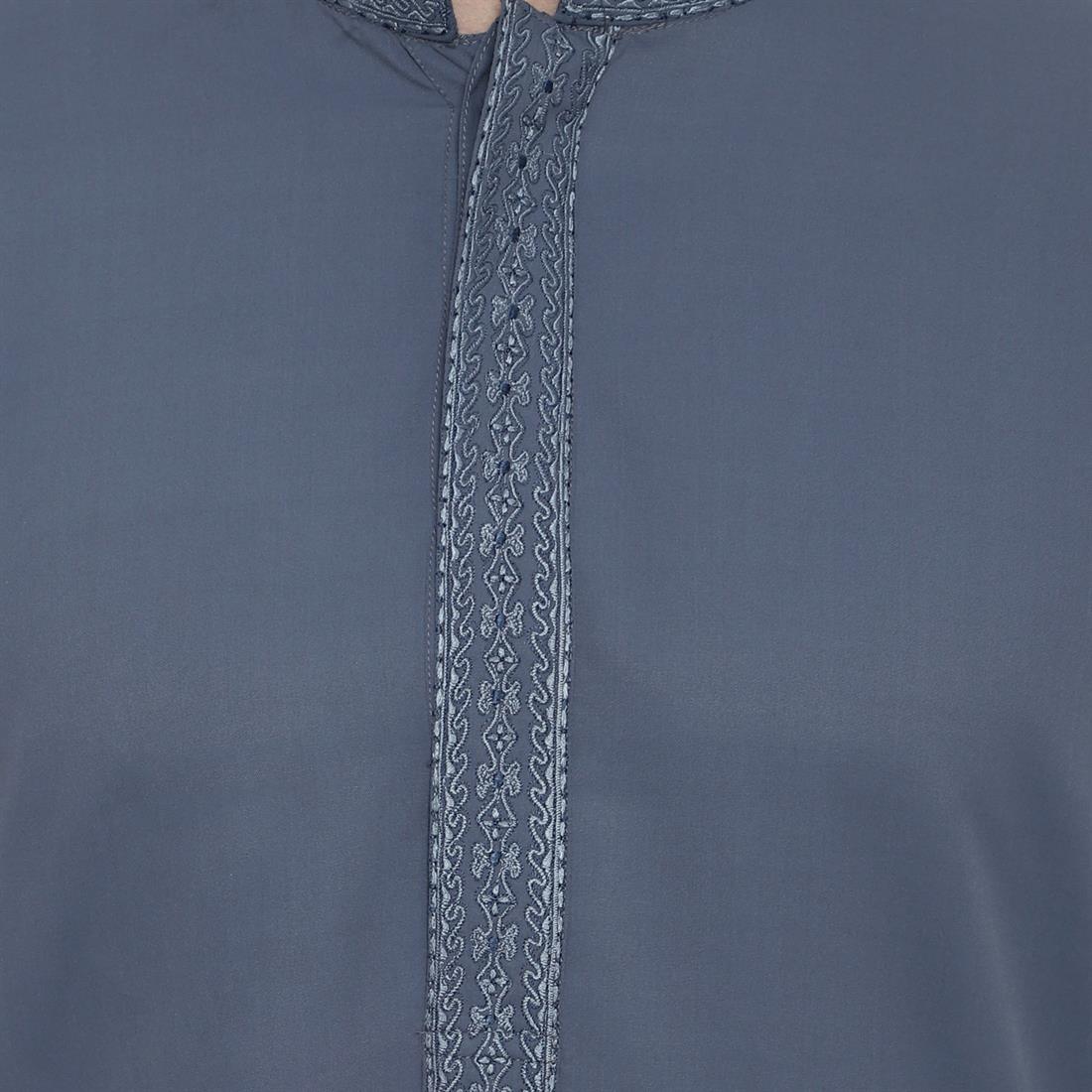 Denim Blue Embroidered Mens Shalwar Kameez