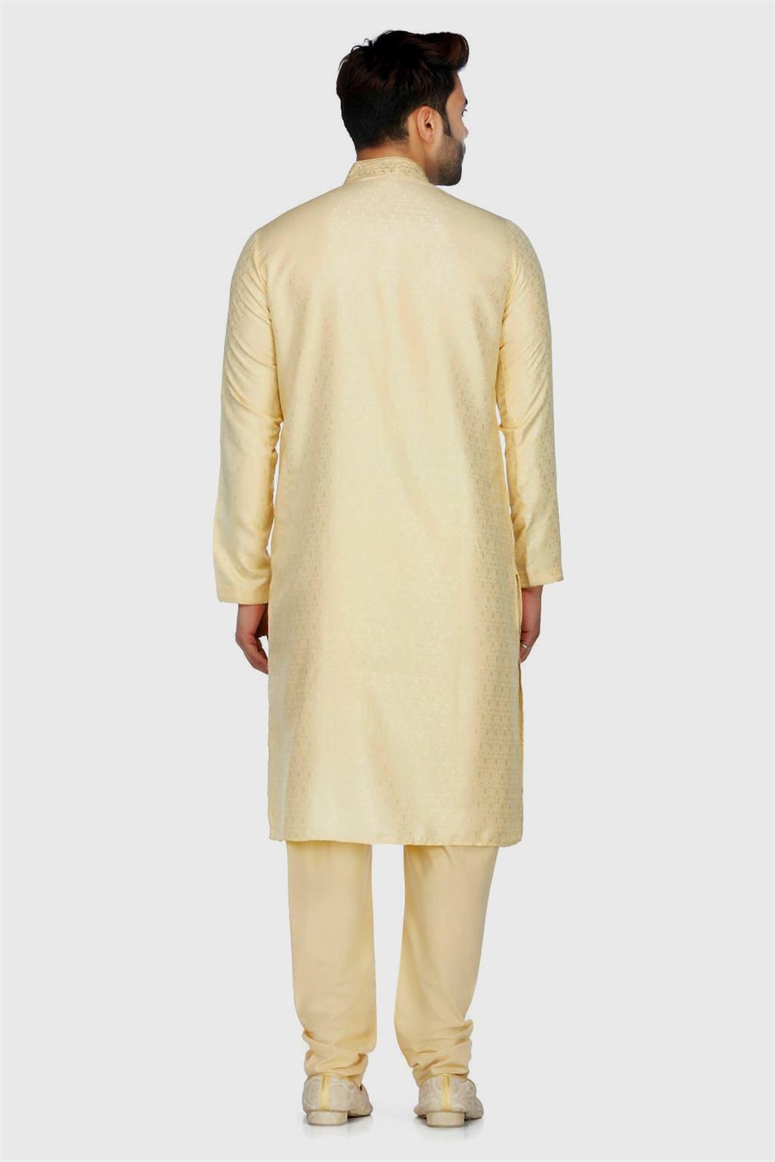 Gold Embroidered Mens Kurta Pajama