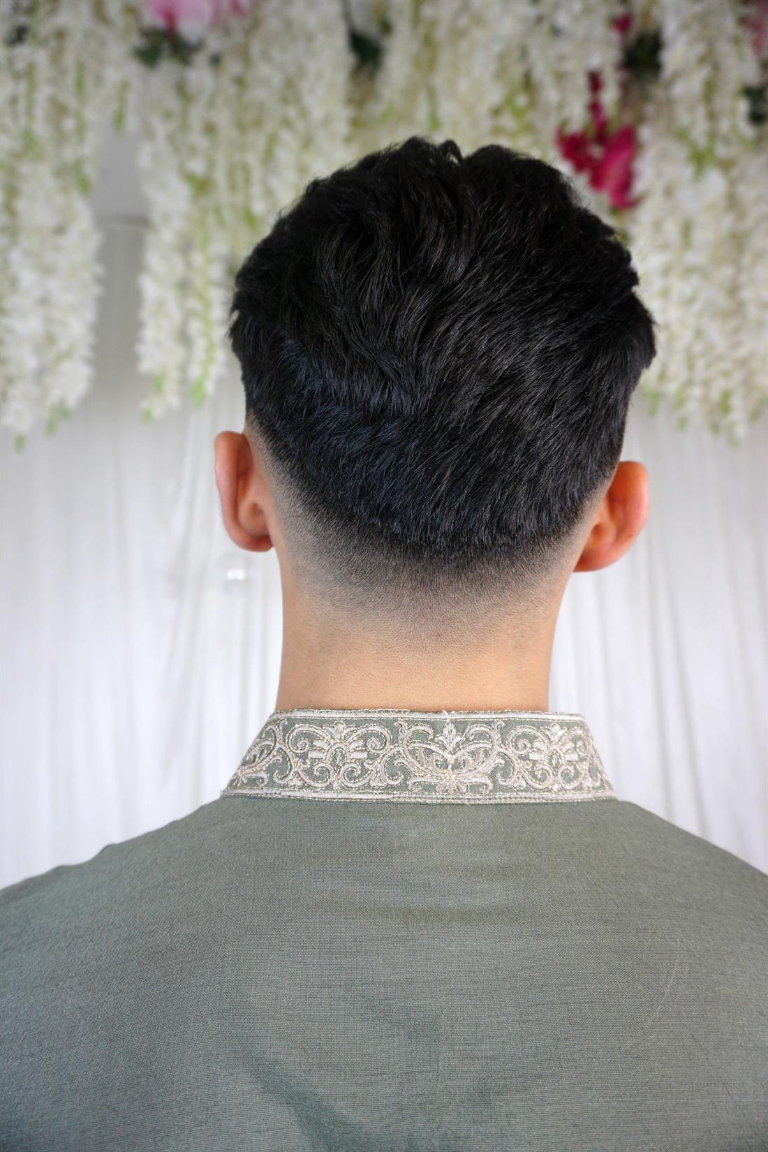 Khaki Embroidered Mens Kurta Pajama