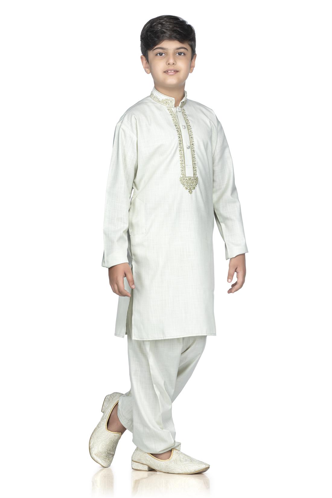 Pista Embroidered Silk Boys Shalwar Kameez