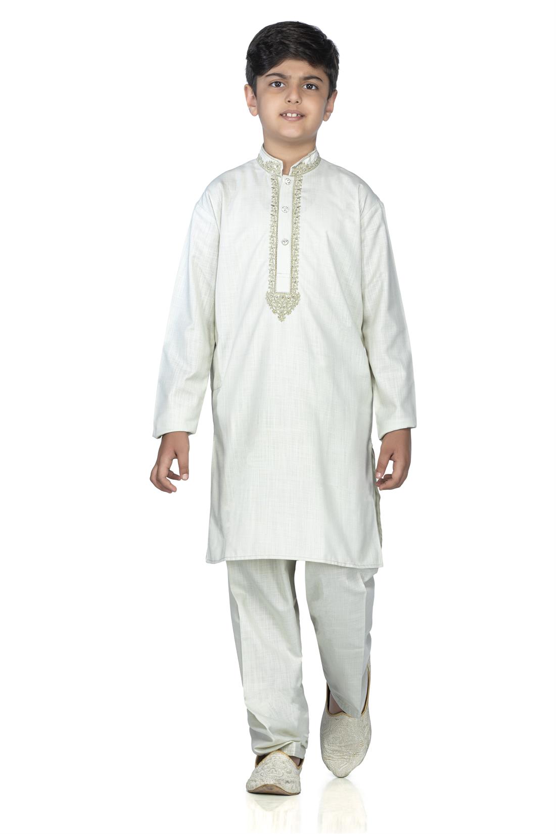 Pista Embroidered Silk Boys Shalwar Kameez
