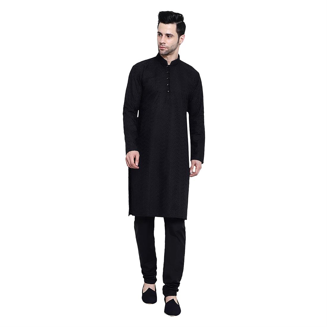 Black Mens Kurta Pajama