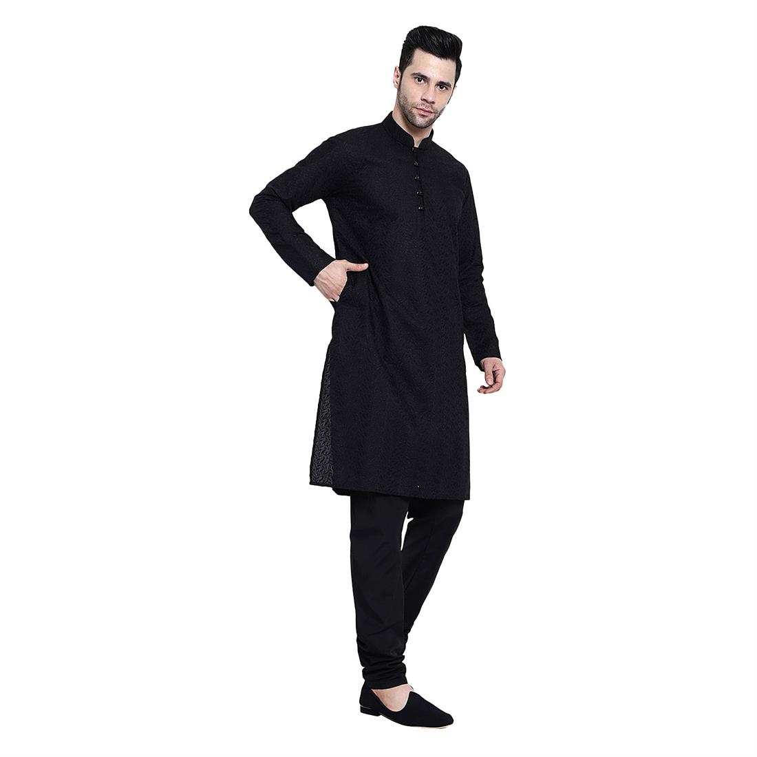 Black Mens Kurta Pajama