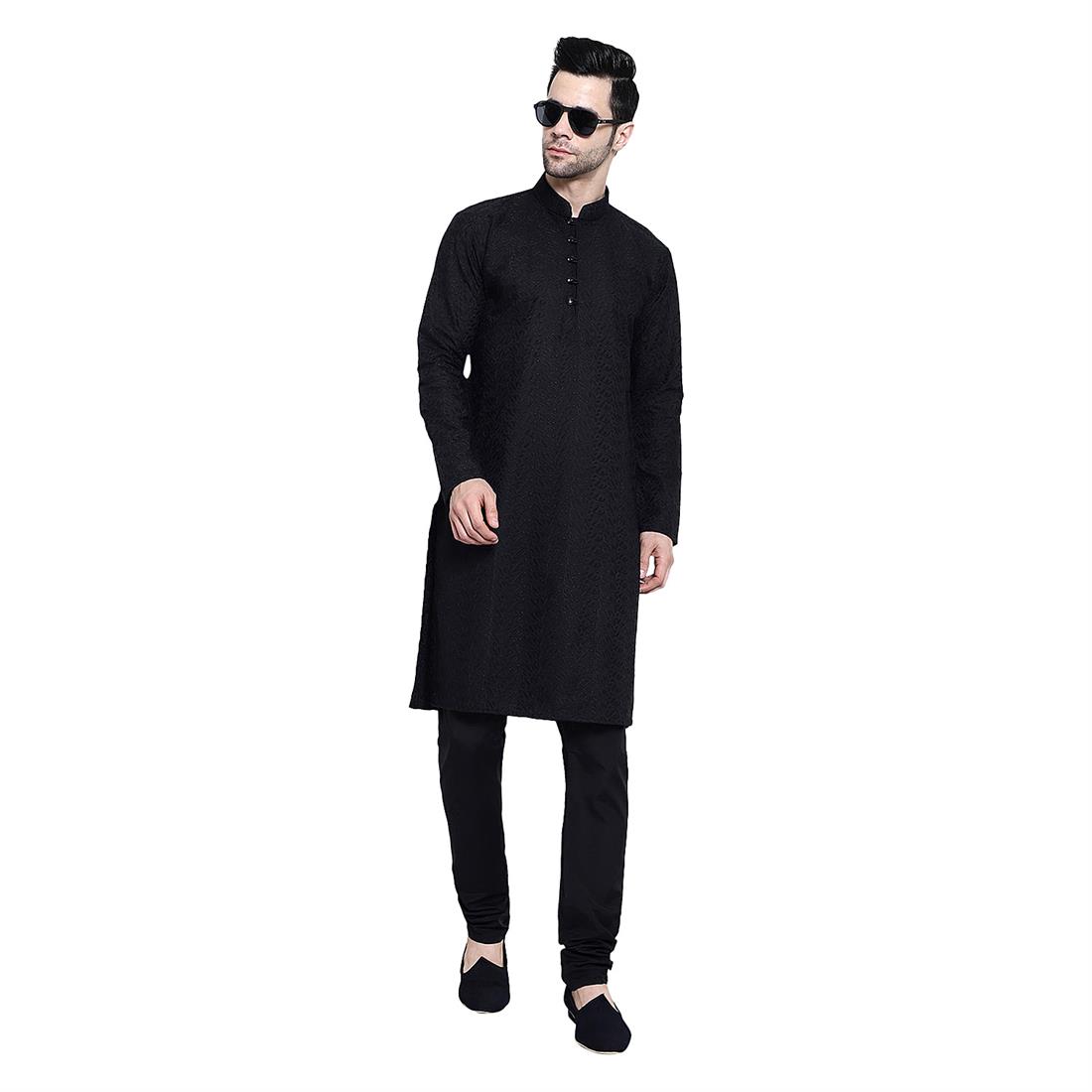 Black Mens Kurta Pajama