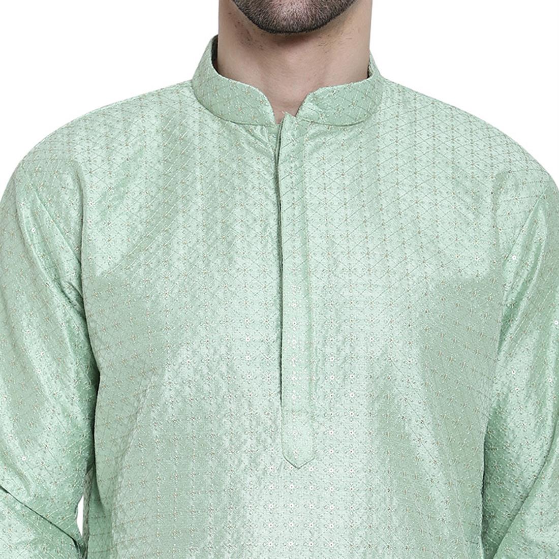 Pista Mens Kurta Pyjama with Embroidery