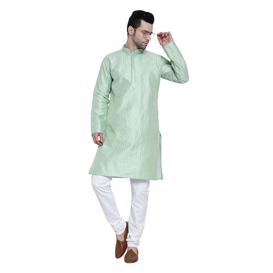 Pista Mens Kurta Pyjama with Embroidery