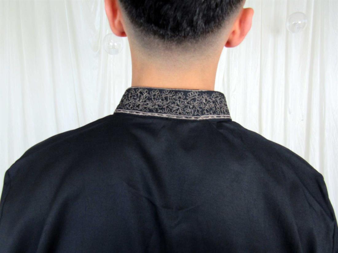 Black Embroidered Mens Shalwar Kameez