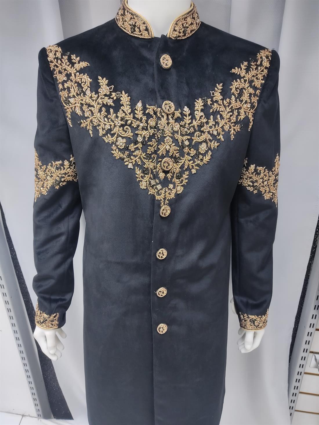 Black Mens Sherwani