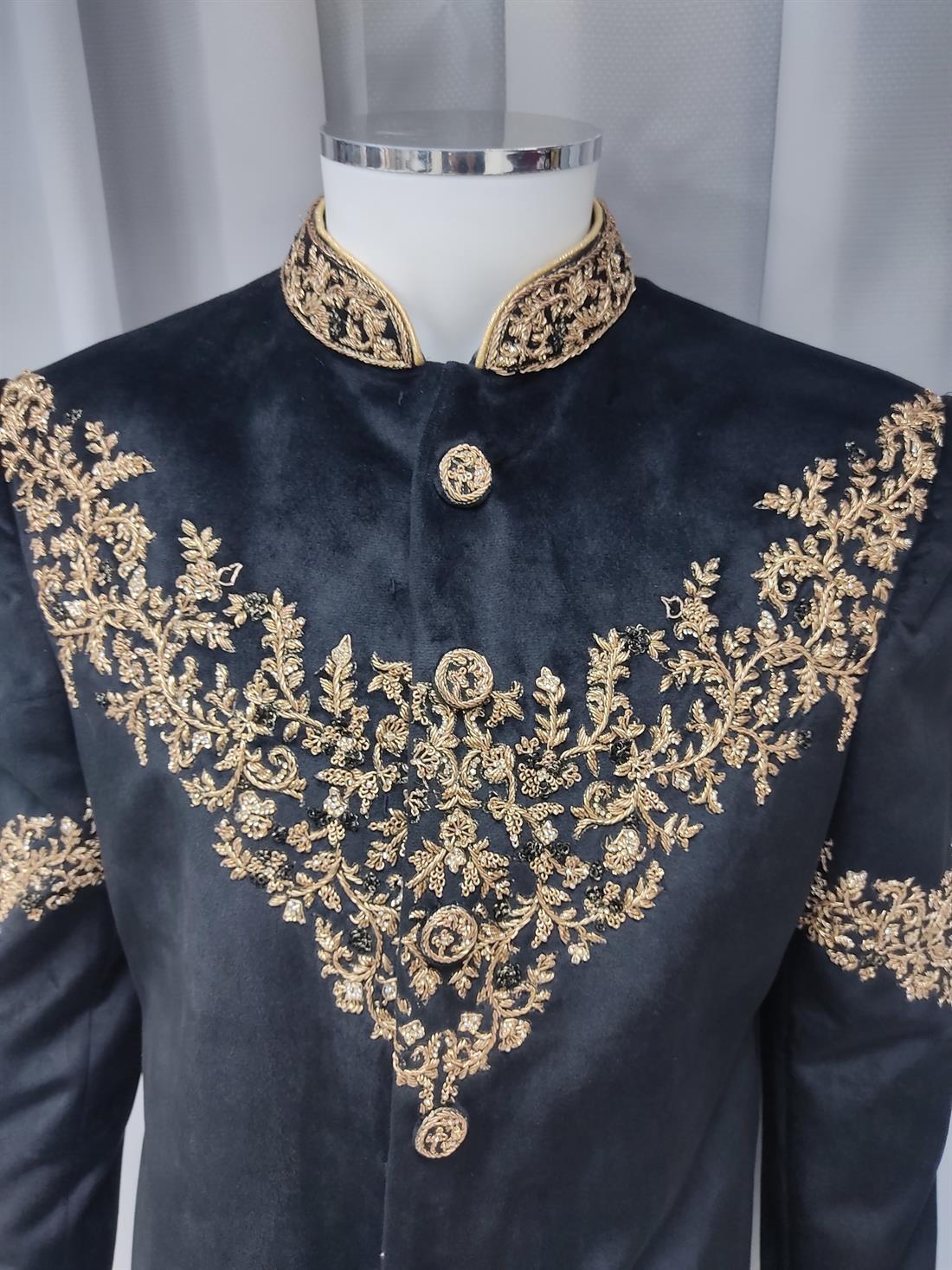 Black Mens Sherwani