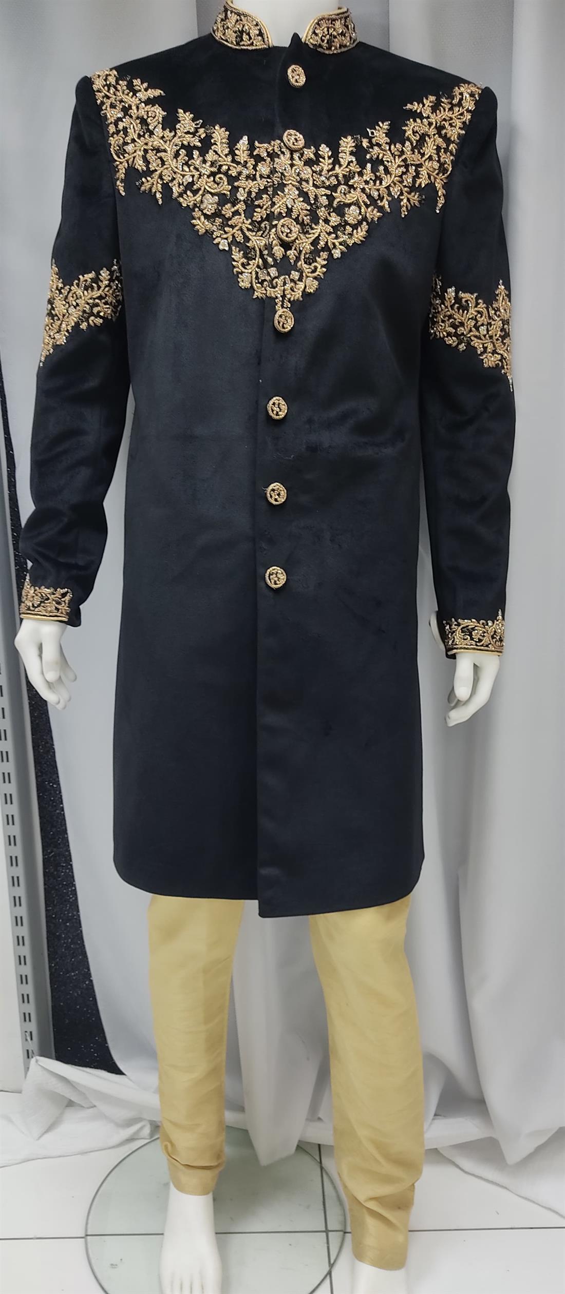 Black Mens Sherwani