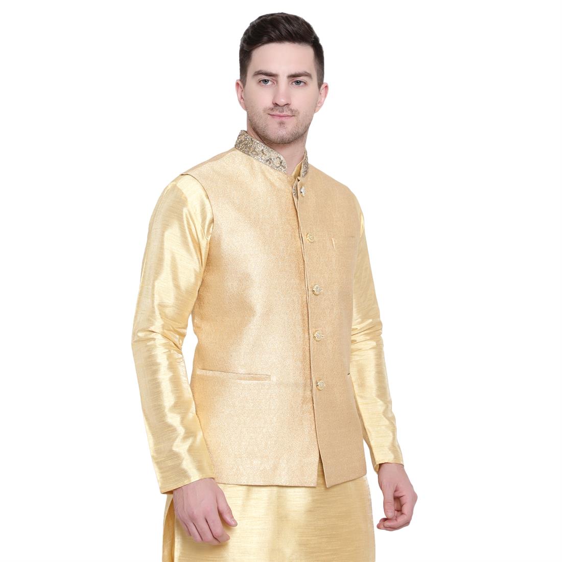 Gold Embroidered Mens Waistcoat