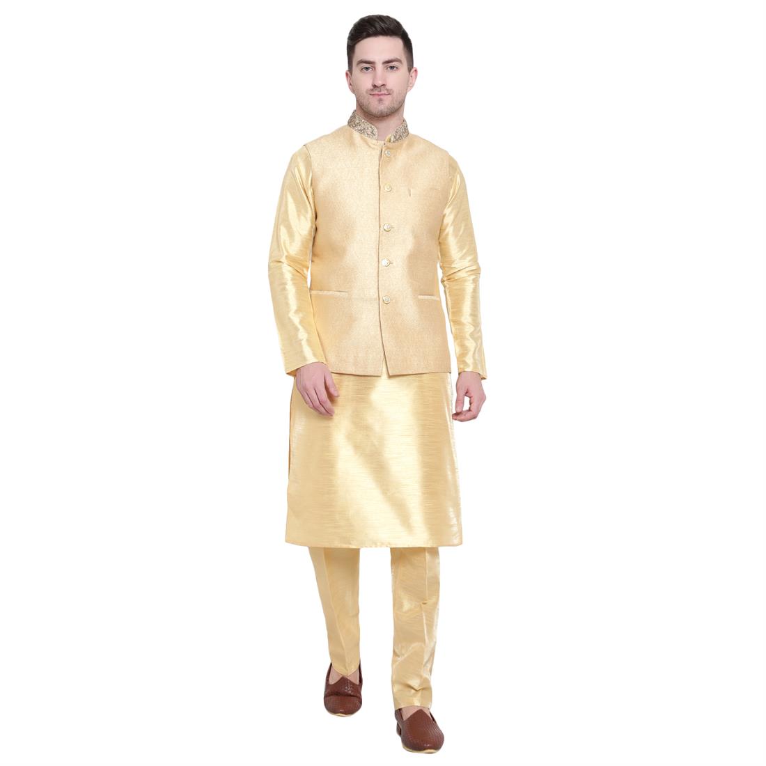 Gold Embroidered Mens Waistcoat