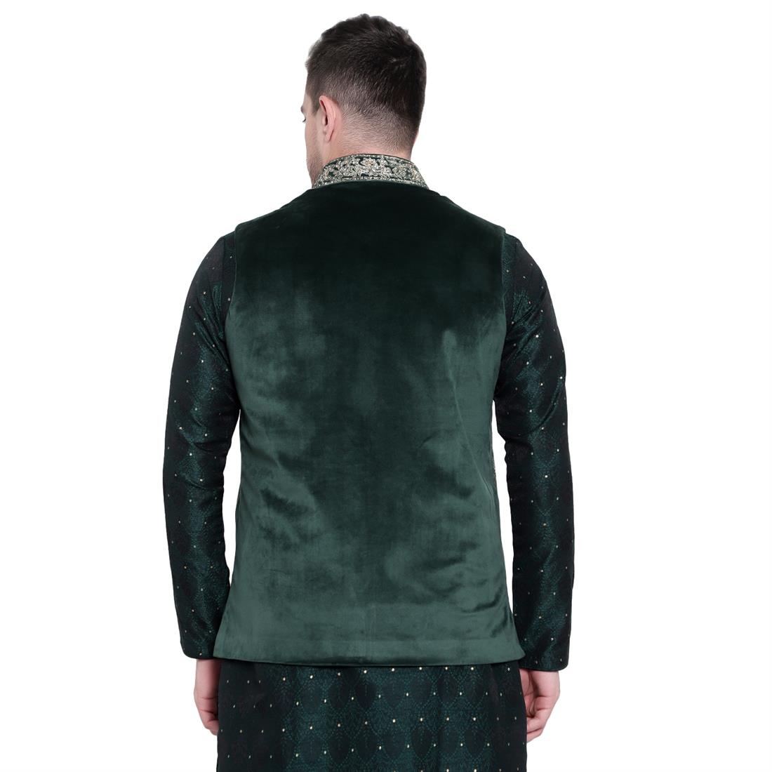 B.green Mens Waistcoat in Suede Fabric with Embroidery Embellishment