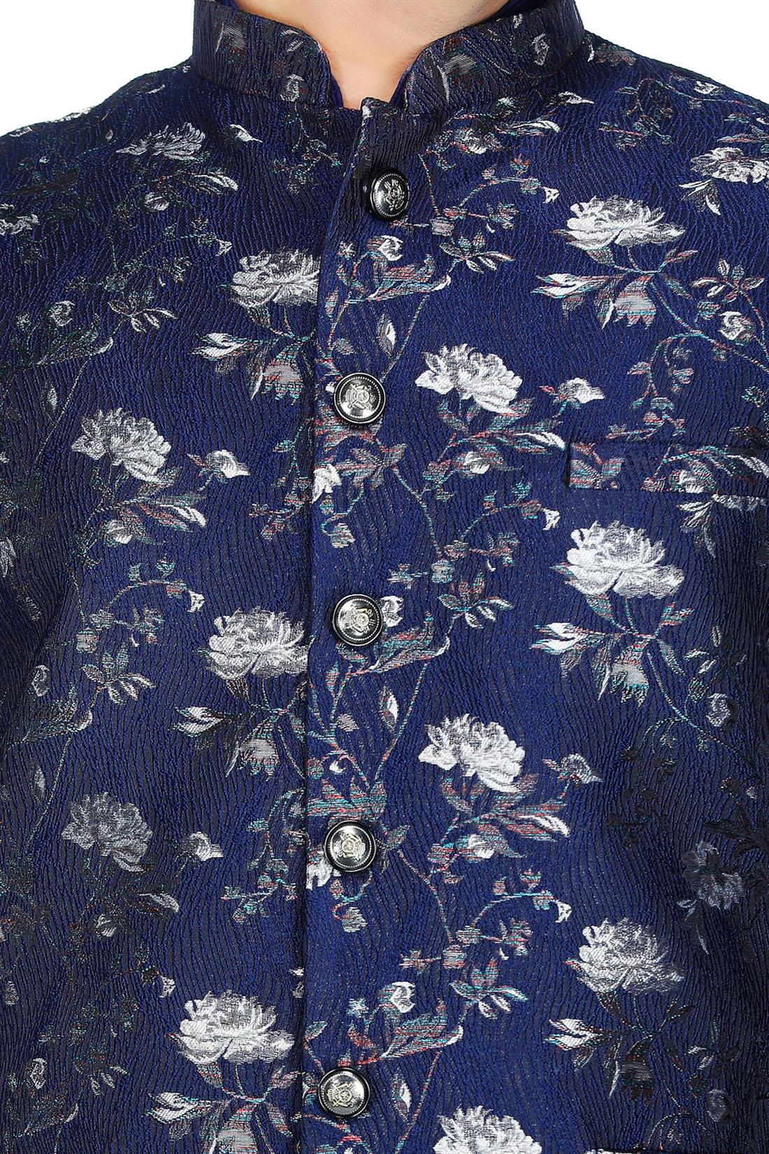 Navy & Silver Mens Waistcoat