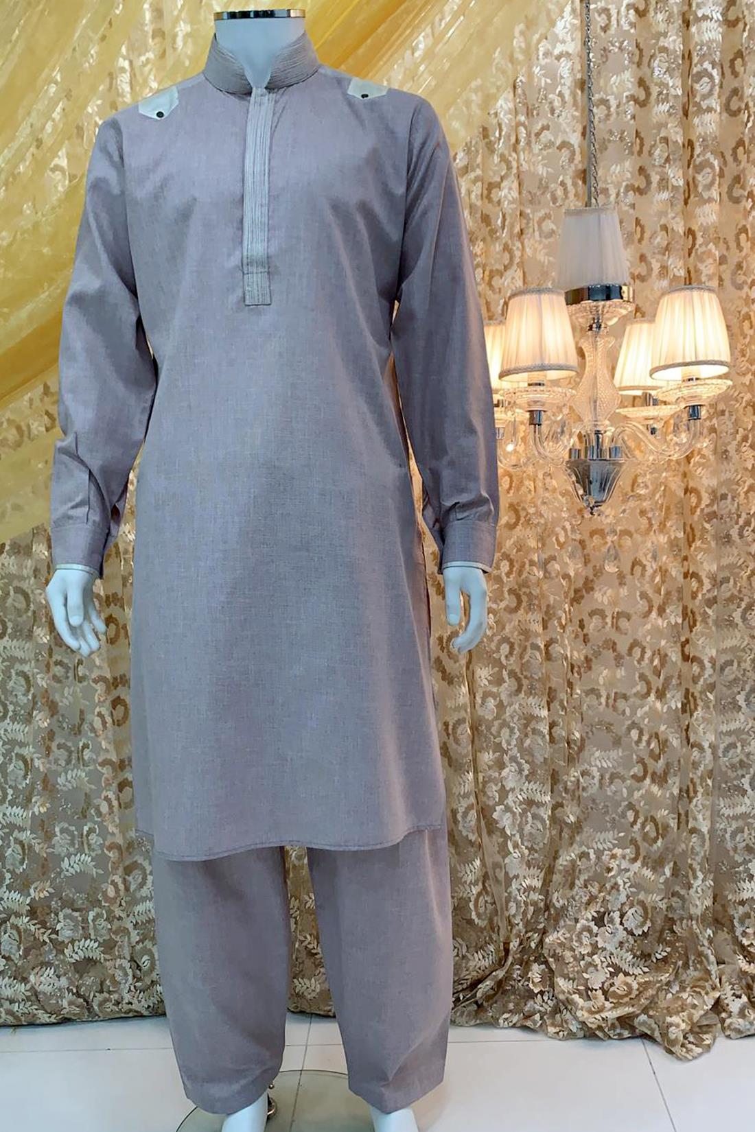 Peach Mens Kurta Pajama