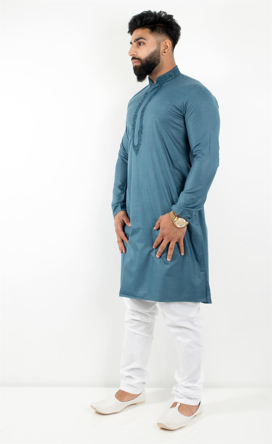 Blue Mens Kurta Pajama