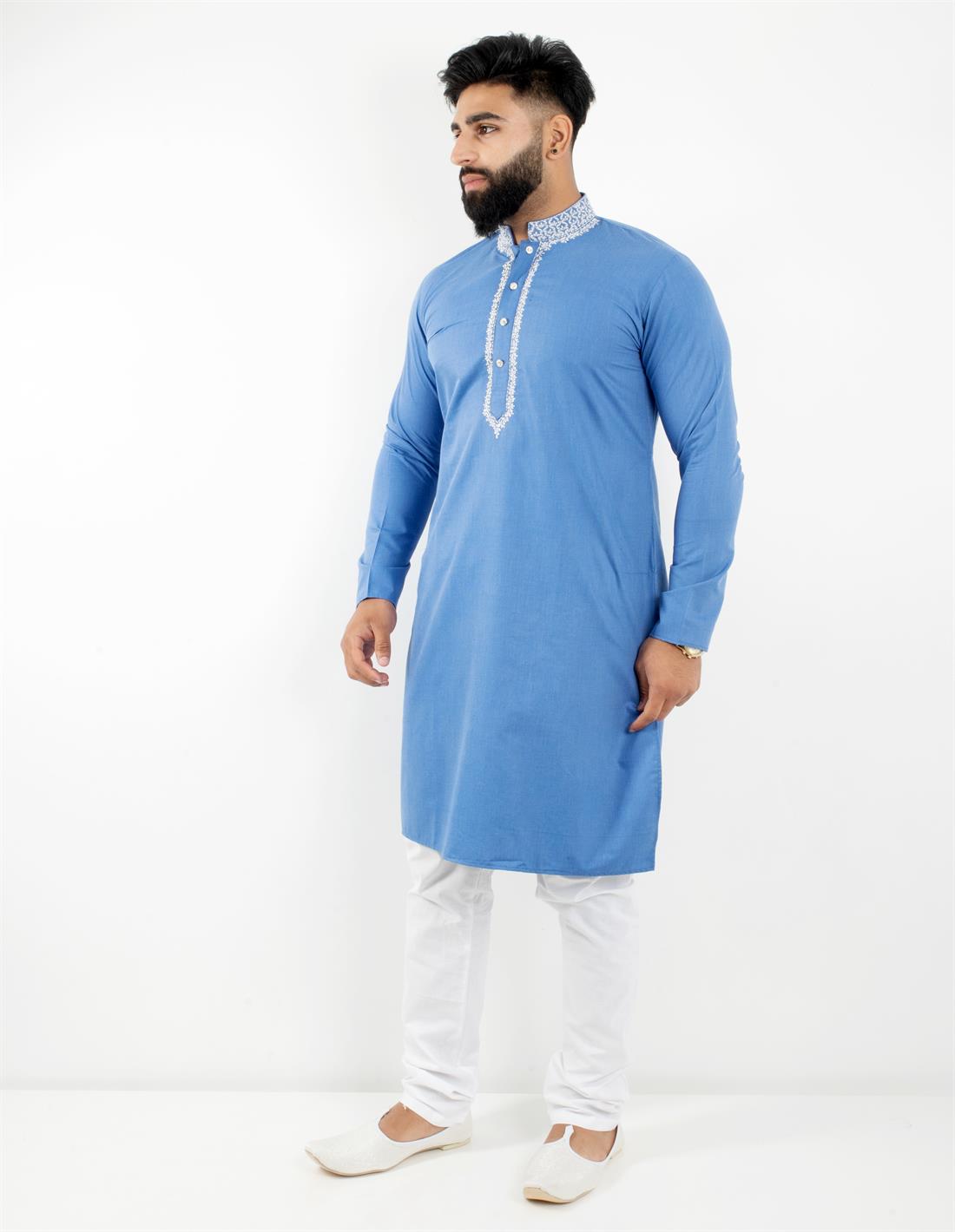 Blue Mens Kurta Pajama