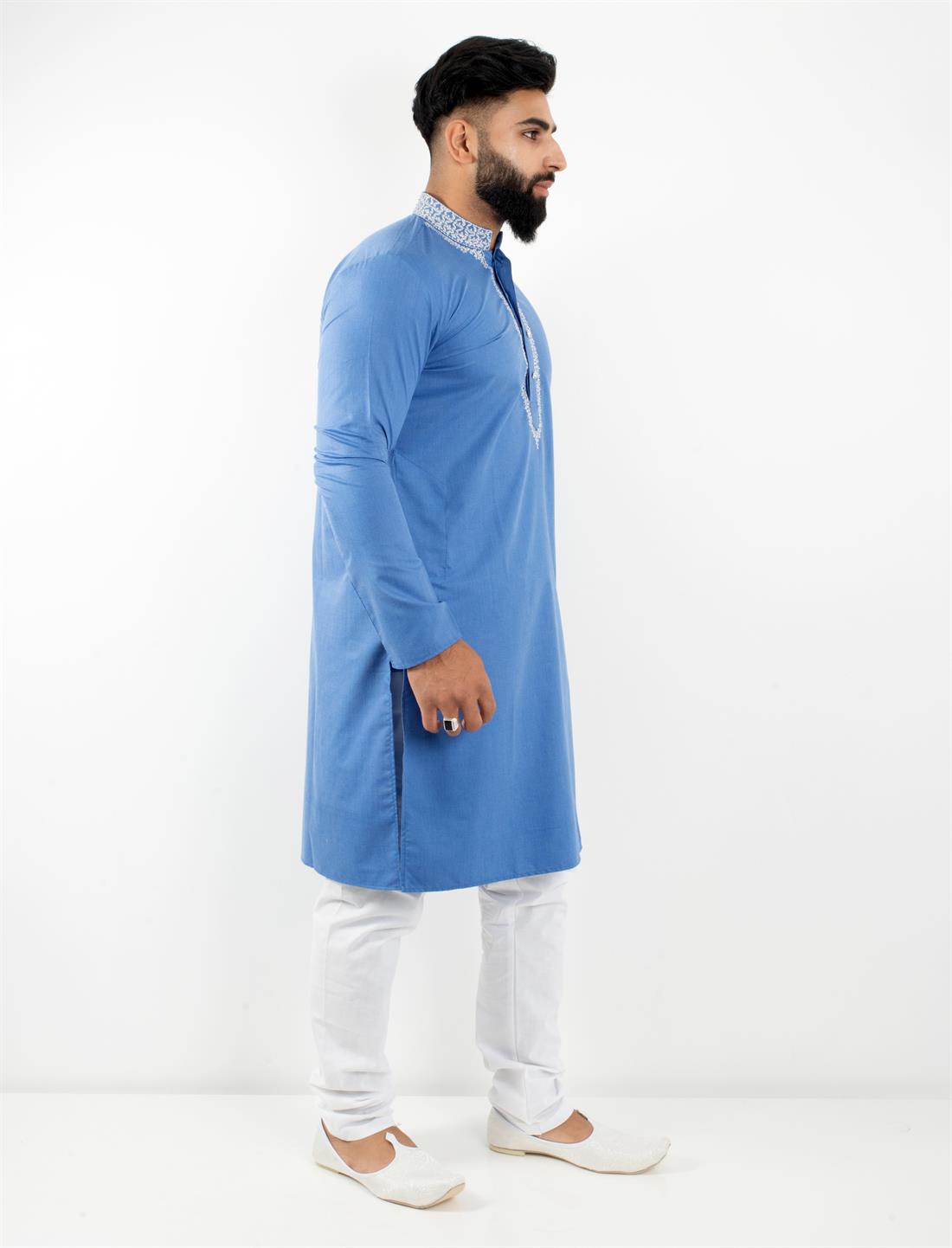 Blue Mens Kurta Pajama