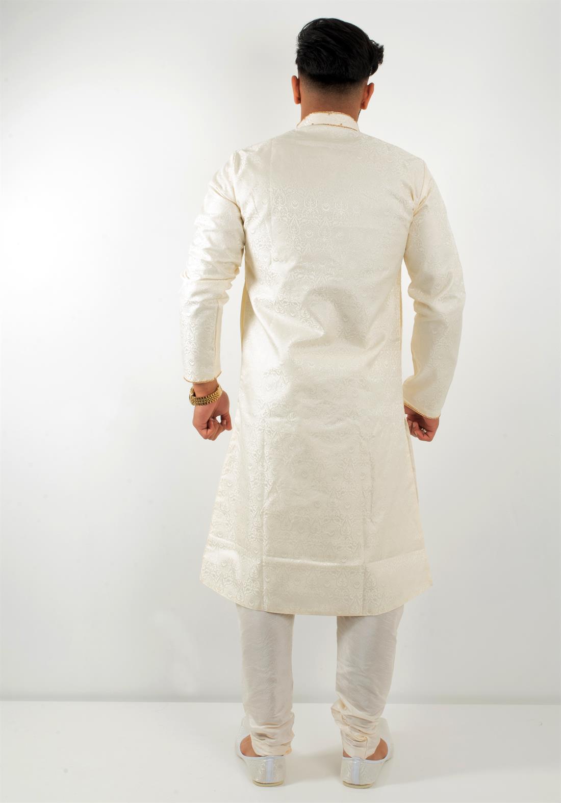 Cream Mens Kurta Pajama