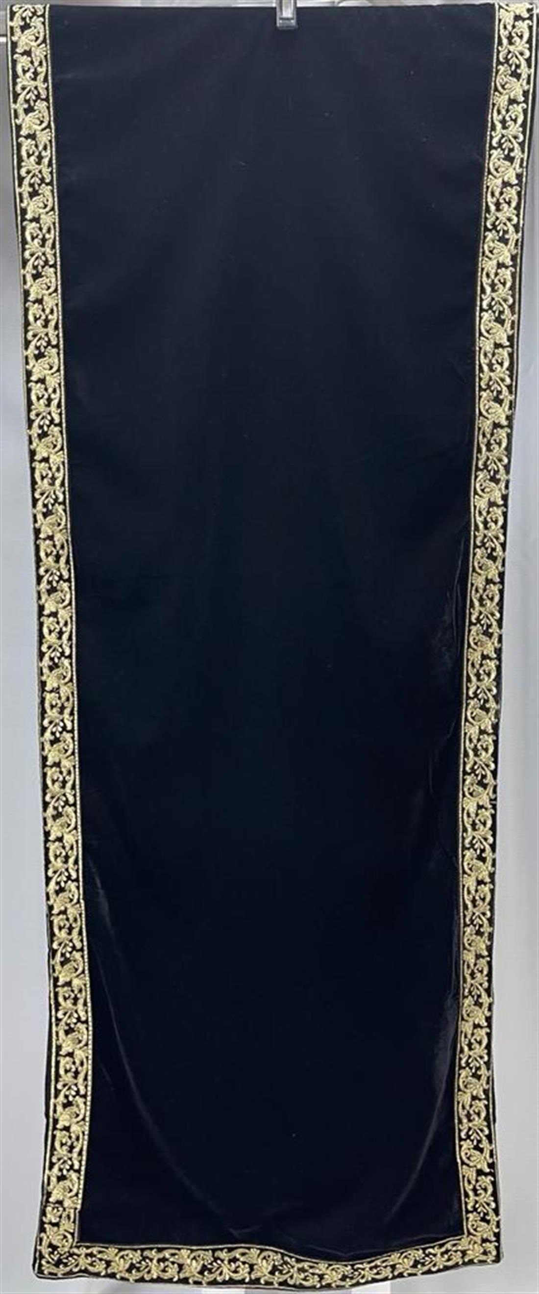 Black Embroidered Velvet Shawl