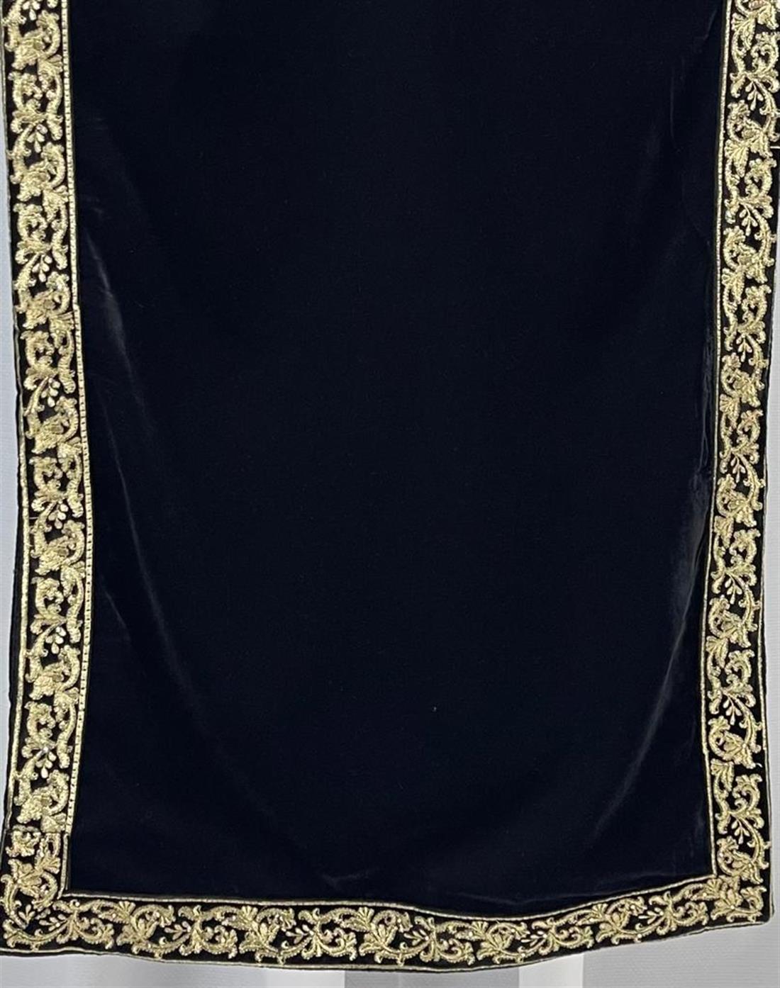 Black Embroidered Velvet Shawl