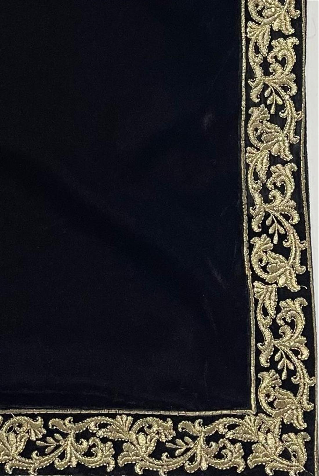 Black Embroidered Velvet Shawl