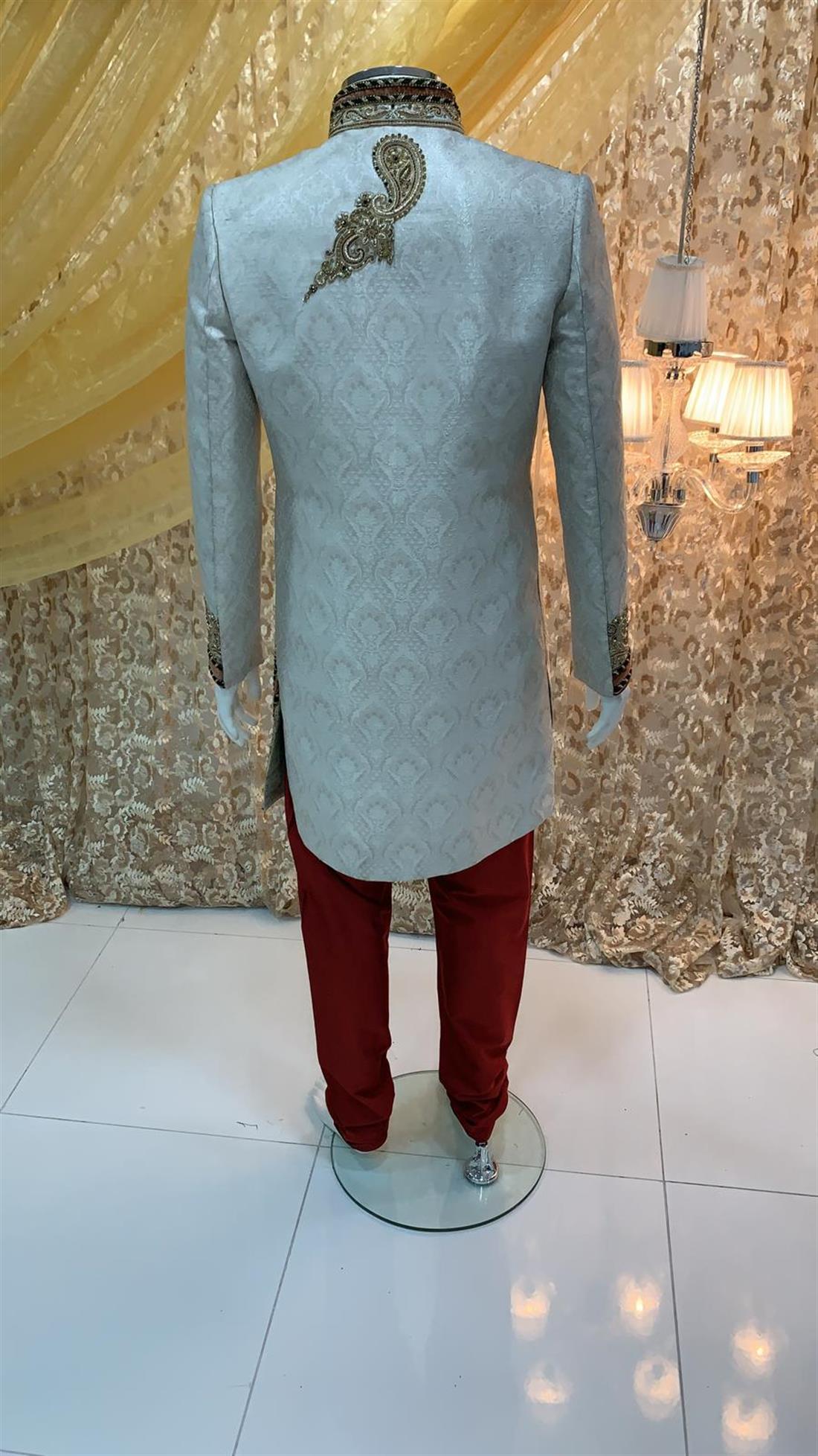 Ivory Embroidered Mens Sherwani