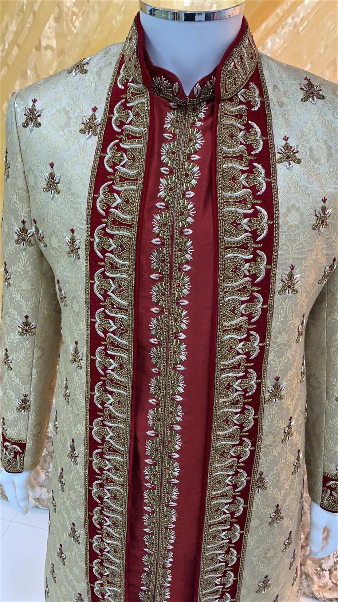 Gold Embroidered Mens Sherwani