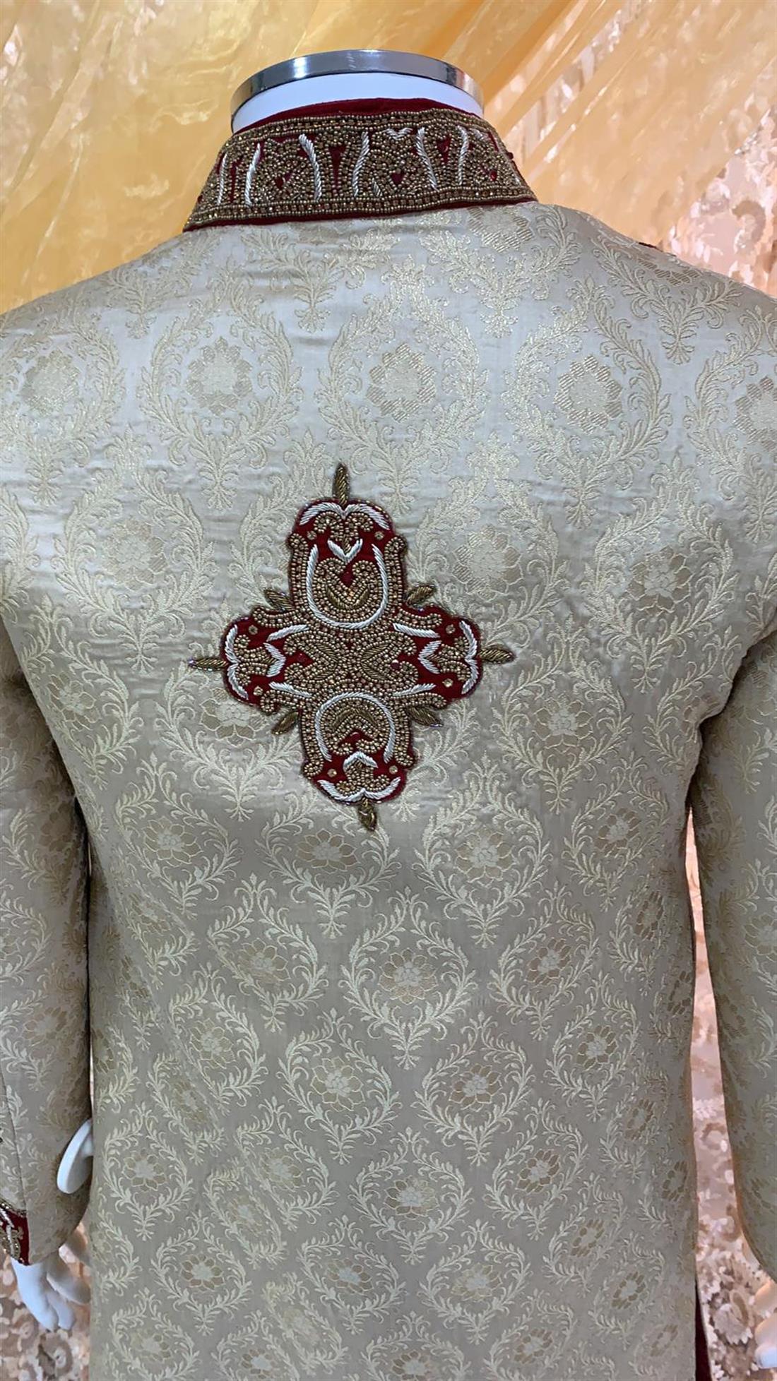 Gold Embroidered Mens Sherwani