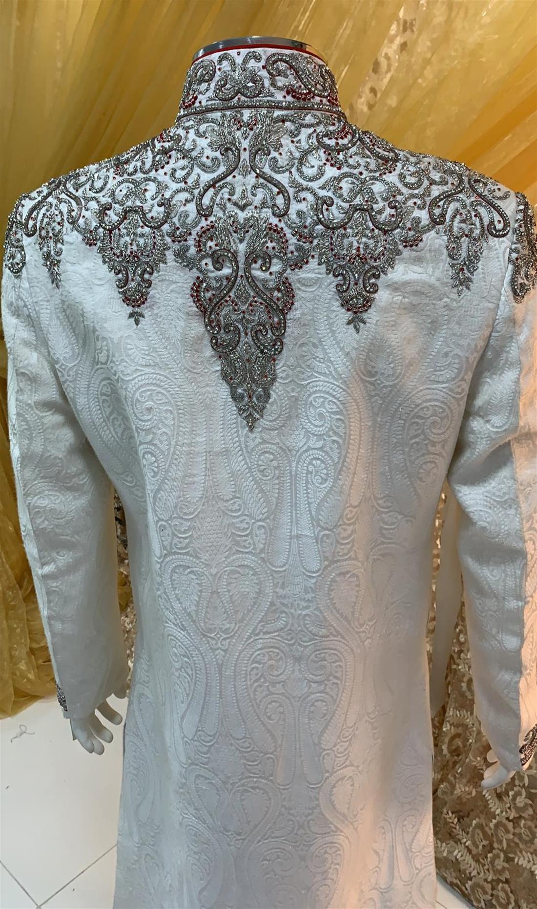 Ivory Embroidered Mens Sherwani