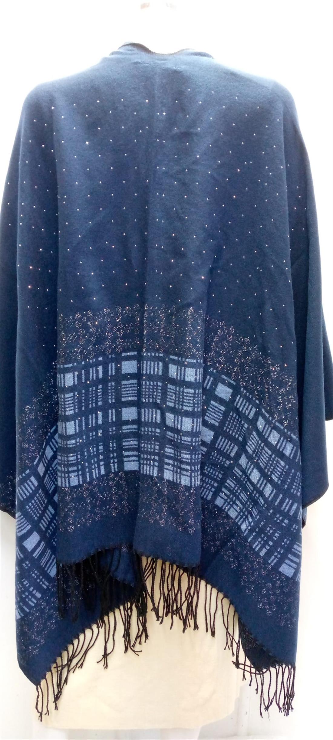 Navy Ladies Ponchu Shawl