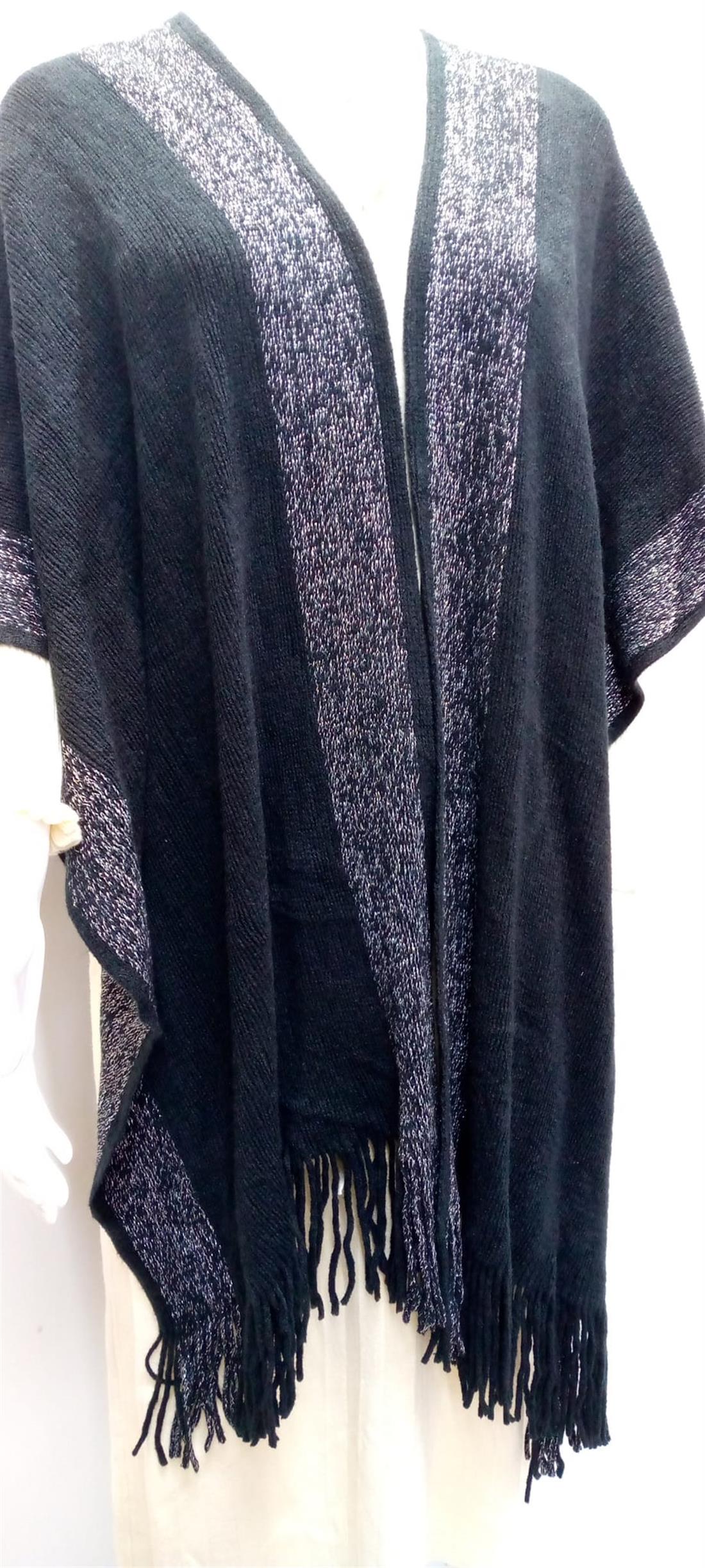 Black Ladies Ponchu Shawl